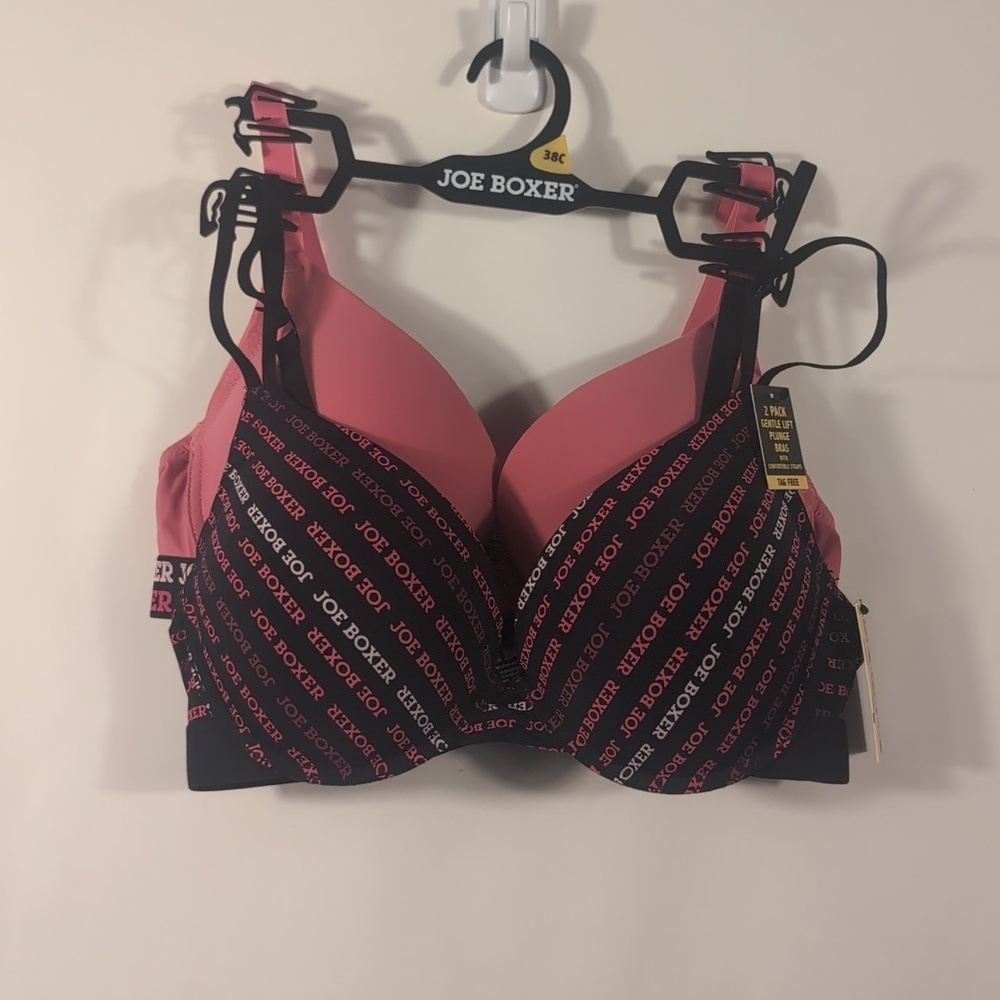 NWTG Joe Boxer Pink/Black 38C Bra Set ✨